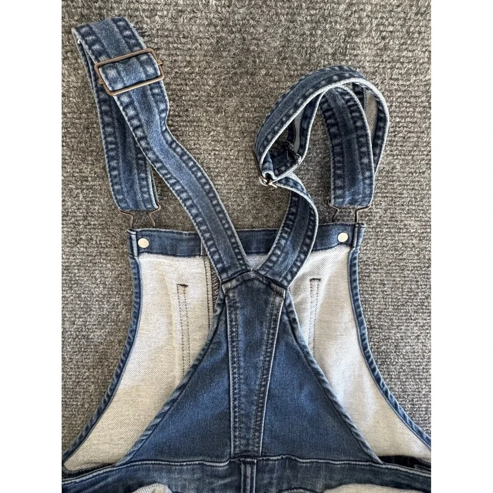 Justice Girls Medium Wash Denim Skinny Leg Bib‎ Overalls Blue Kids